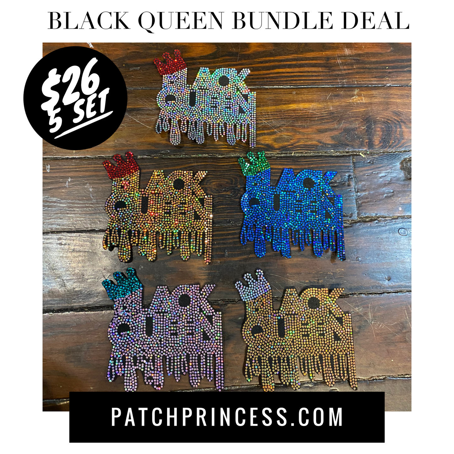 BLACK QUEEN 5 PATCH SET