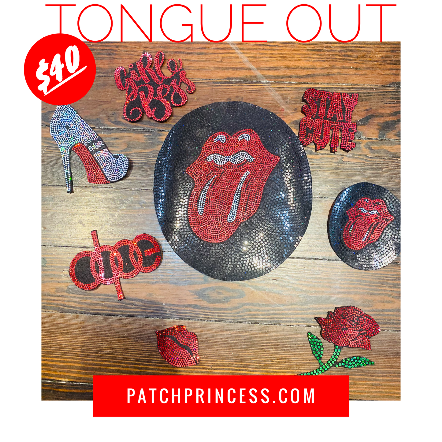 TONGUE OUT 7 PATCH SET